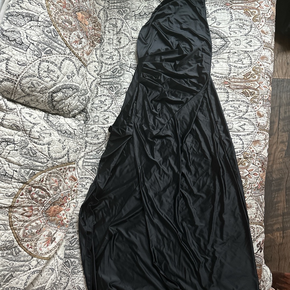 Elegant Black Satin Gown